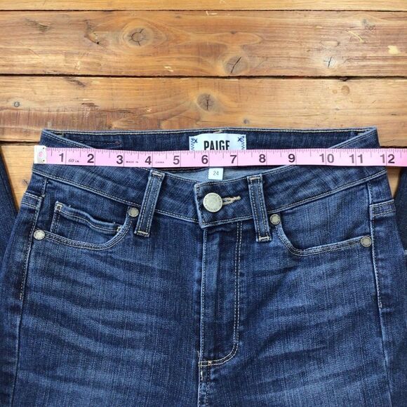 Paige jeans style Rory crop flare high rise skinny jeans raw hems high waisted - Picture 9 of 12